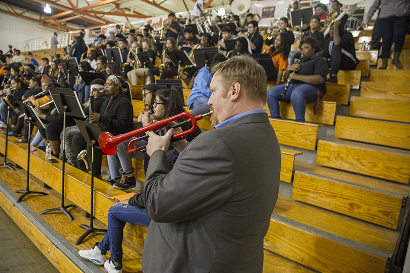 David Allee ('87 and owner of The Jazz Kitchen) played along with the BRHS band.