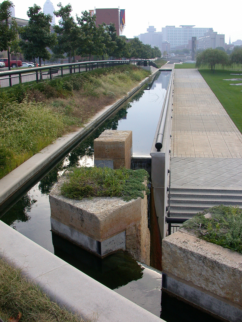 At the far west end of the canal the width narrows as water spills into the White River.