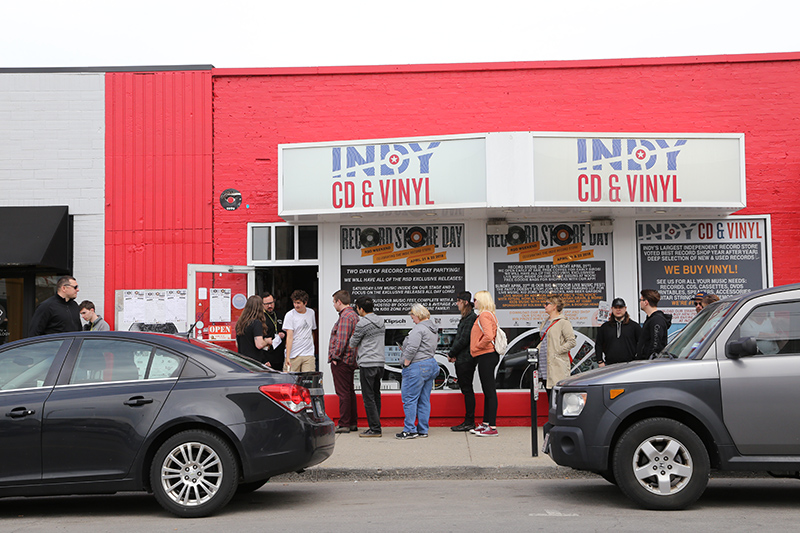 Vinyl fans were lined up on the sidewalk all day at Indy CD and Vinyl to get a chance to pick up a rare release