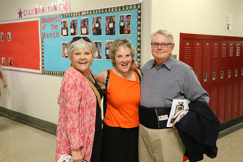 Friends and families gathered to celebrate the school for the last time. Your editor's best friend from BRHS, David Dawson (class of 78), traveled from Cincinnati for the open house. Above, three siblings: Christine Carlson (class of 66), Phyllis Carlson Schwitzer (class of 64), and Gary S. Carlson (class of 69).