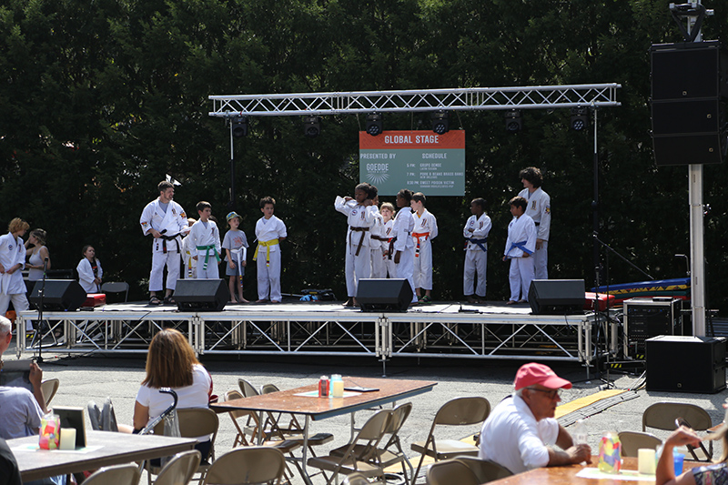 On the stage, there was music in the evening and demonstrations during the day, like this one by Hernly Family Karate.
