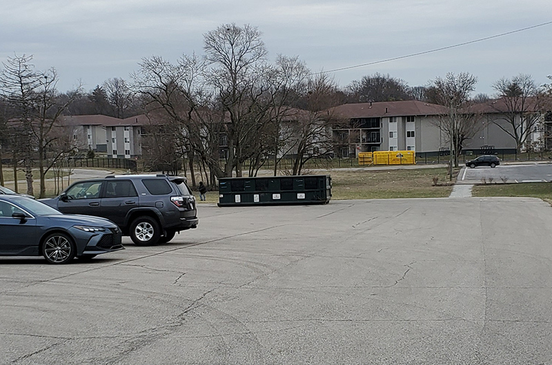 Recycling dumpster no longer at 47th and Keystone