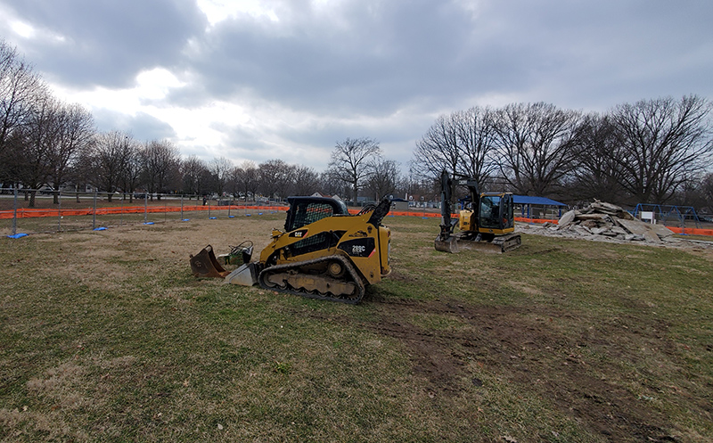 Removing the old splash park at Arsenal Park