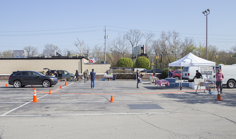Farmers Market pickup day at Broad Ripple Station on April 18