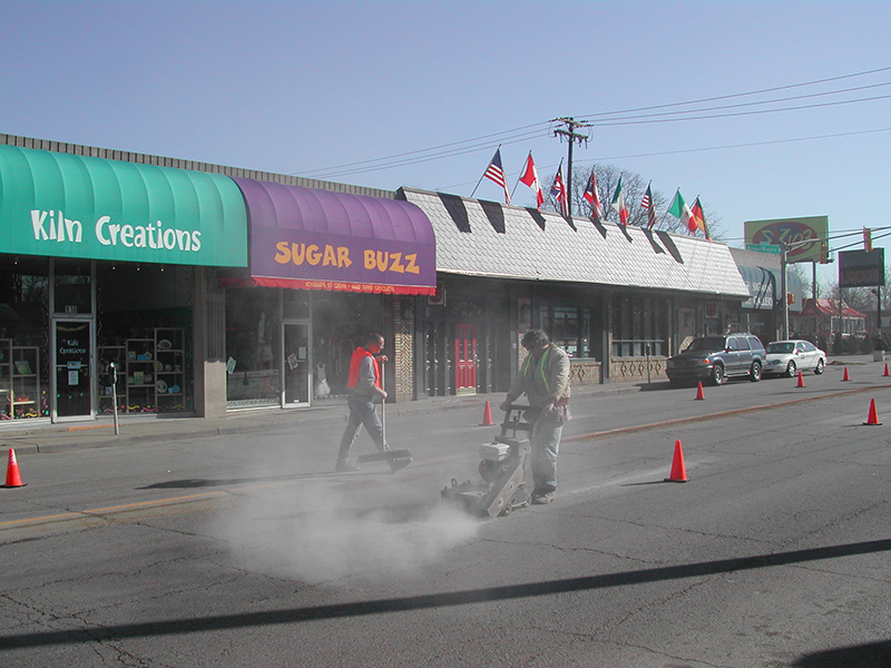 When BR Ave was restriped to add a center turn lane in 2003.