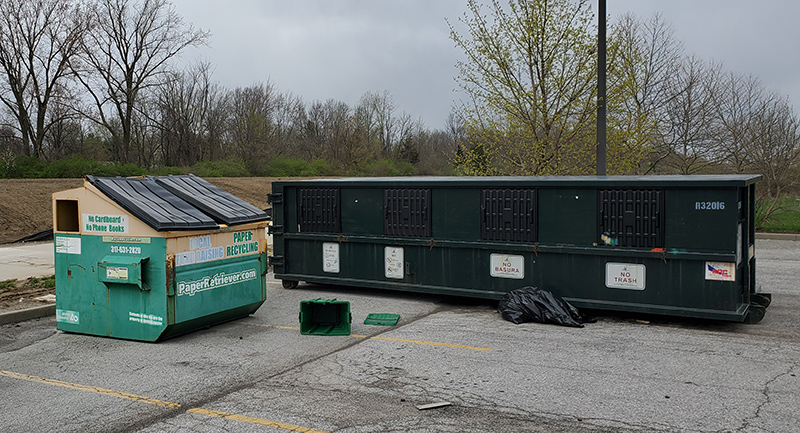 The bins at 71st and Binford with all doors all closed because it is completely full.