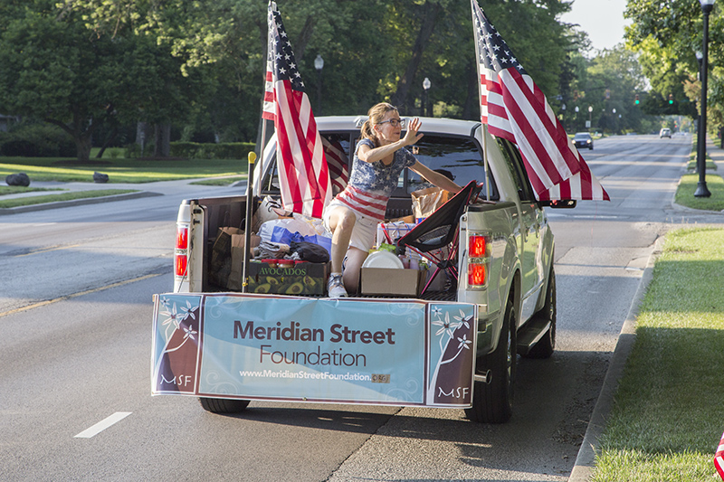 MSF Board Member Michele Roth rode in the truck to gather donations.