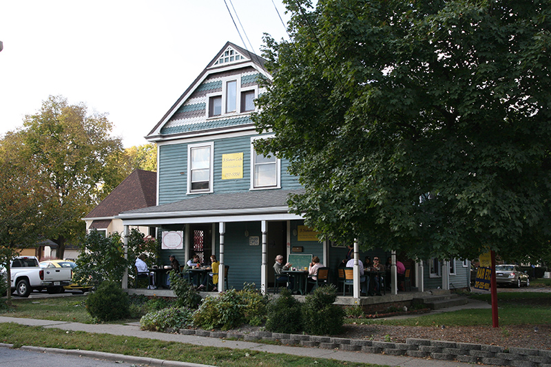 The old house at 6360 Guilford when it was Three Sisters restaurant as seen in 2008