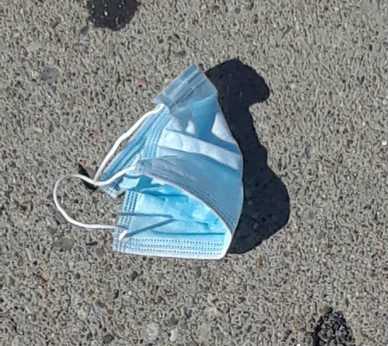 discarded facemasks