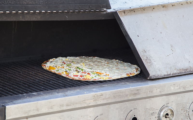 Pizza on the grill at Byrne's Pizza booth
