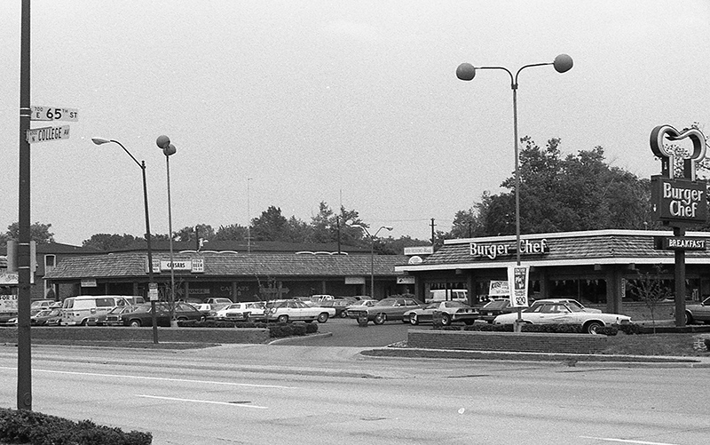 From the BR History archives: Here is a photo from 1983 of Caesar's Pub next to Burger Chef at 65th and College.