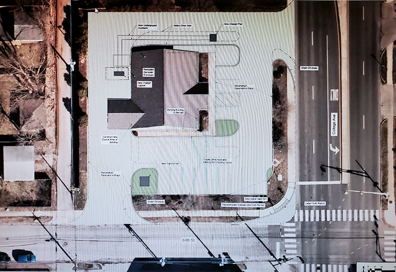 Layout of the new charging facility at 64th and College