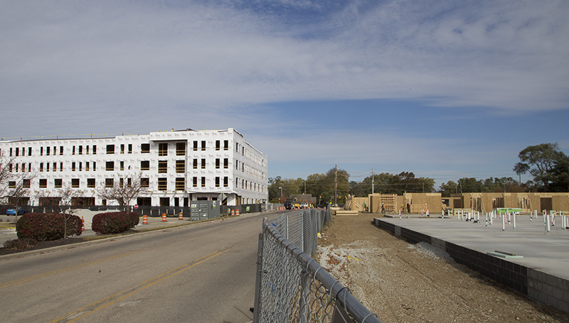 A wide shot to show both sides of Rural Avenue