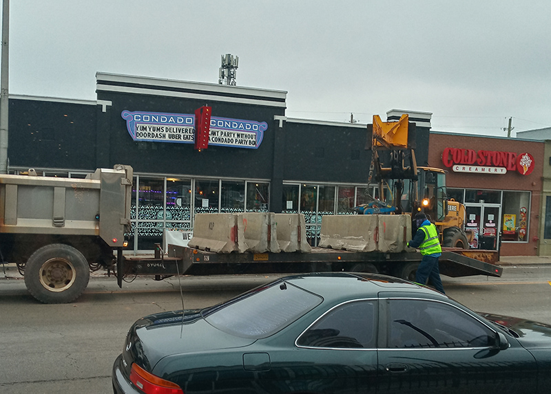 Removing the barricades from Broad Ripple Avenue