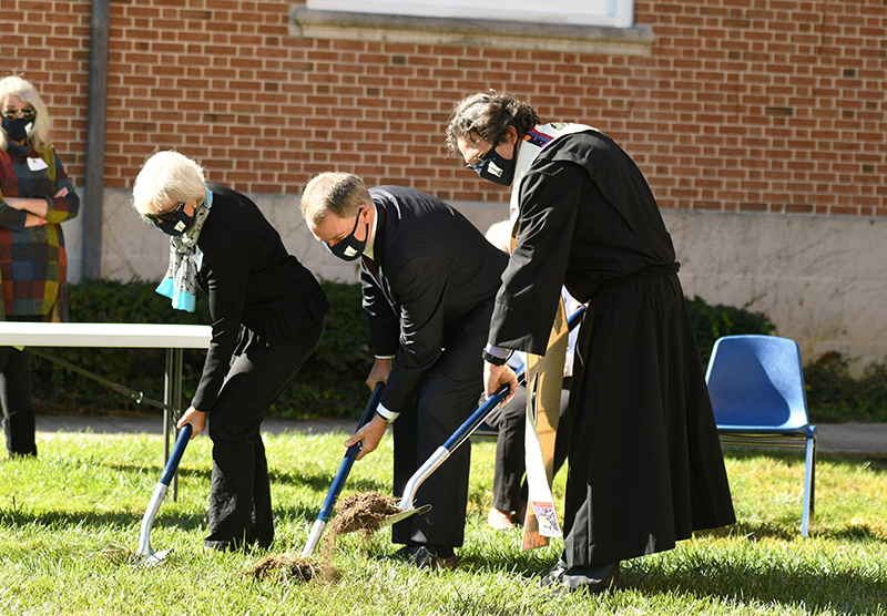 Groundbreaking for the Celebration Terrace at Meridian Street United Methodist Church.