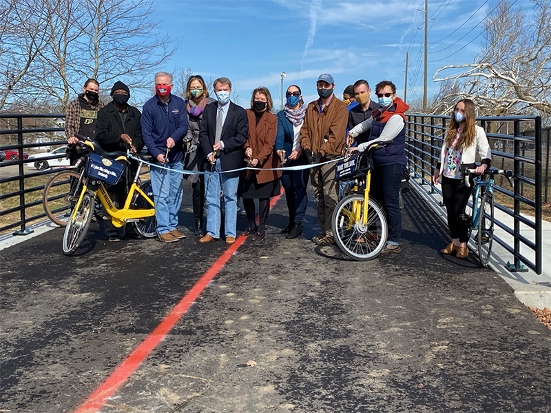 Mayor Joe Hogsett, Indy DPW Cut Ribbon On Monon Trail Bridge Of 38th Street