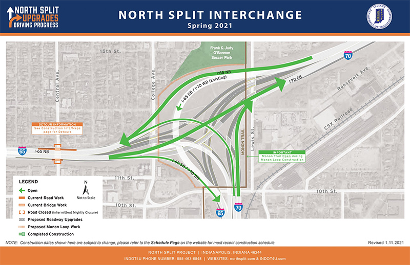 Downtown North Split Closures