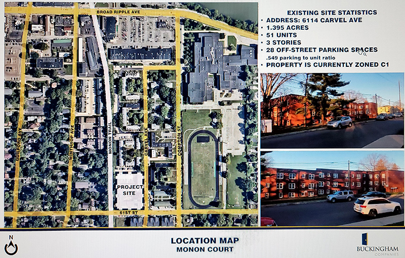 Aerial showing location of new apartment building