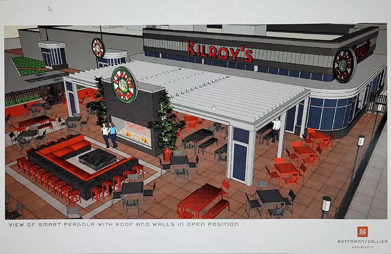 Rendering of the proposed patio expansion at Kilroy's