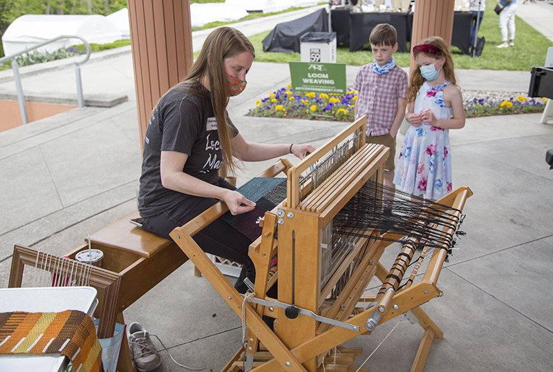 Rug weaving demonstrations