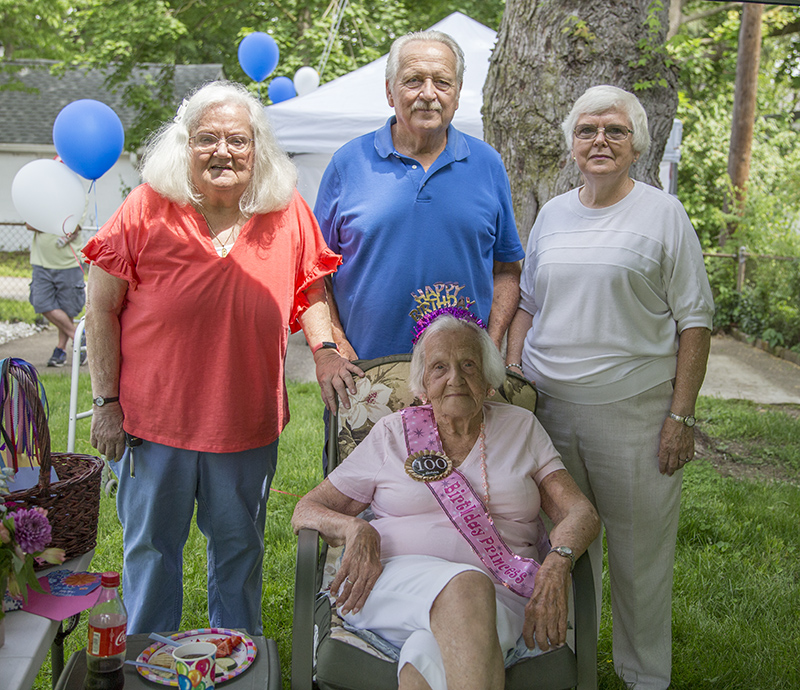 Jocelyn Strader with her three children, Patricia Foster (BRHS Class of 1964) from Nashville, TN, John Strader (BRHS Class of 1972) from Wickenburg, AZ, and Barbara Lanouette from Indy (BRHS Class of 1966)