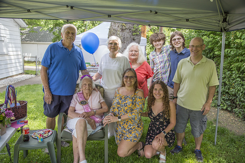 with Neil and Michelle Kohlberg (granddaughter) and Drew, Emily and Matthew Kohlberg (great grandchildren).