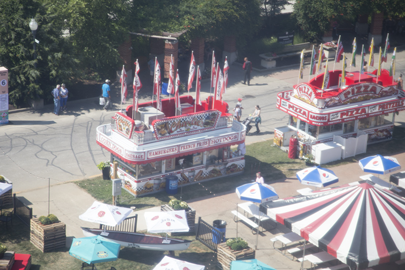 The State Fair food booths below