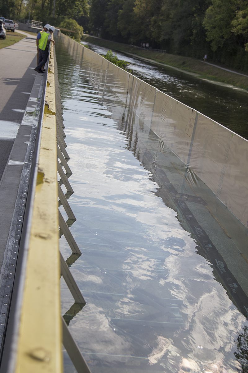 Looking south down the floodwall