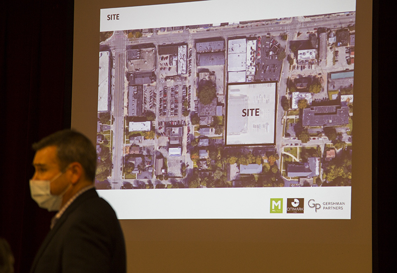 Misha Rabinowitch shows the aerial view of the site