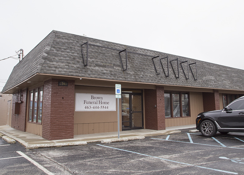 Random Rippling - Brown Funeral Home sign