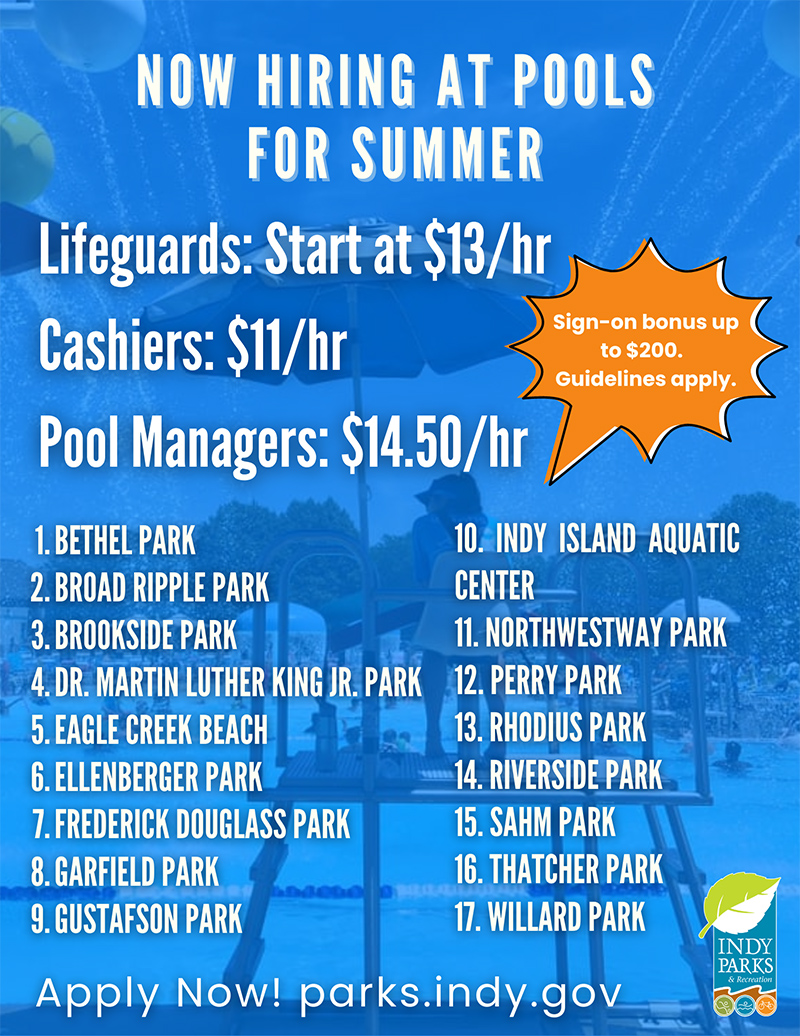 Indy Parks looking for lifeguards - new bonuses