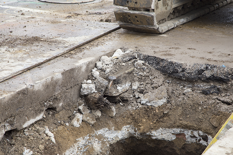 A streetcar rail ready to be pulled out