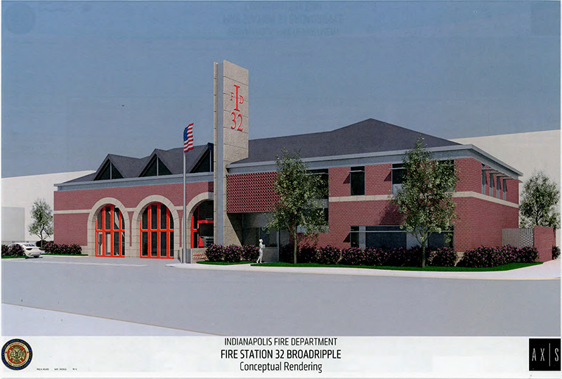 A rendering of the proposed fire station