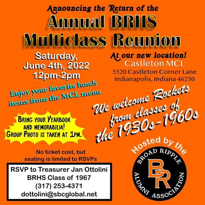 BRHS Multiclass Reunion coming