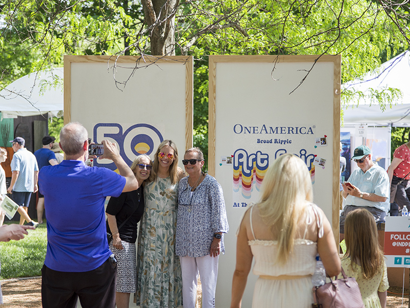 Posing at the OneAmerica Broad Ripple Art Fair selfie booth