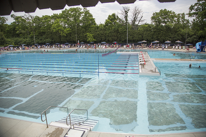 The pool from the window at the reunion