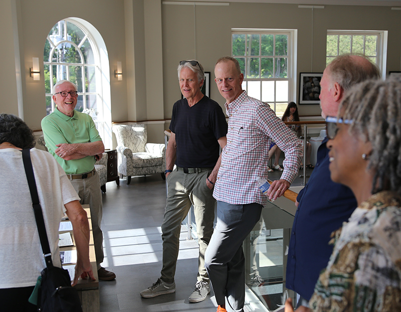 (L-R) Long-time Gazette reader and contributor Larry Mitchell, Steve Ross of Vogue Theater/Night Club fame, and Bruce Buchanan of Flanner Buchanan.