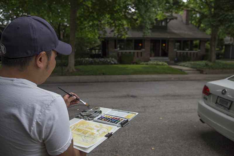 Random Rippling - Plein air painting on Carrollton