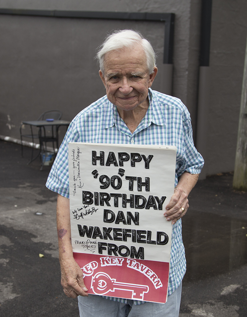 Dan showed me his recent 90th birthday card signed front and back by many at a party at the Red Key Tavern on College. It was on its way to the archives at IU.