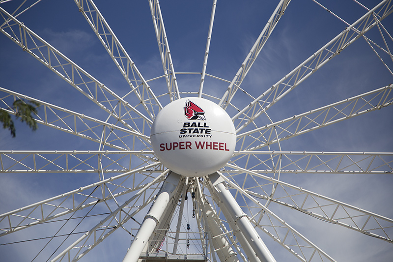 The Ball State Super Wheel in on the north side of the fair