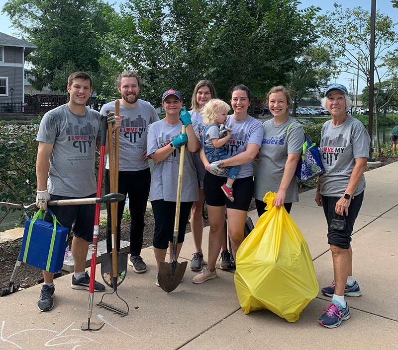 Lambda Chi Butler University planted native plants and picked up trash.