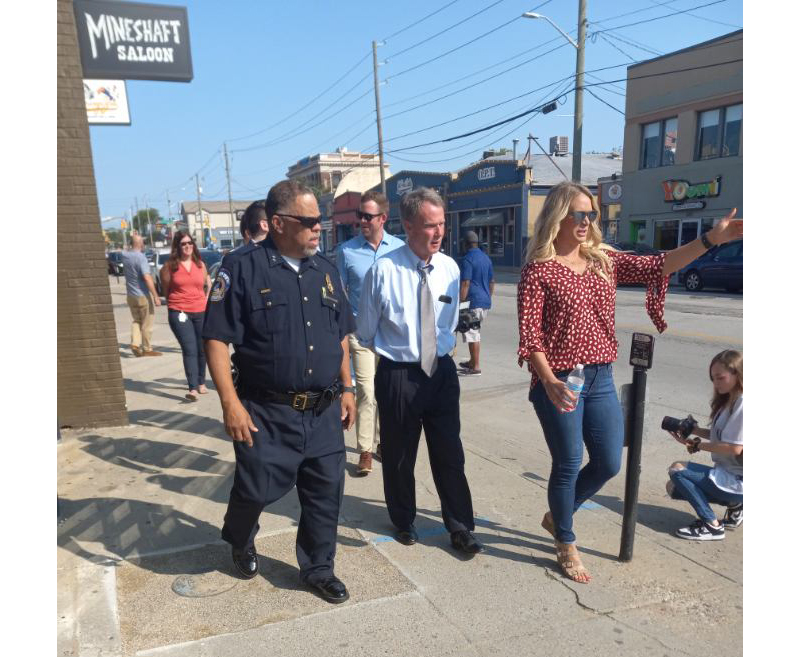 Indianapolis Metropolitan Police Department (IMPD) Chief Randal Taylor, Mayor Joe Hogsett and BRVA Executive Director Jordan Dillon on the walk.