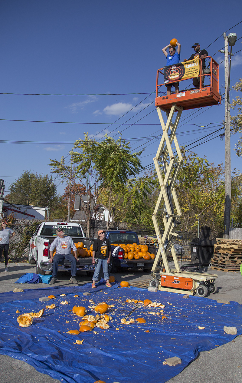 ...throw the pumpkin from way up!