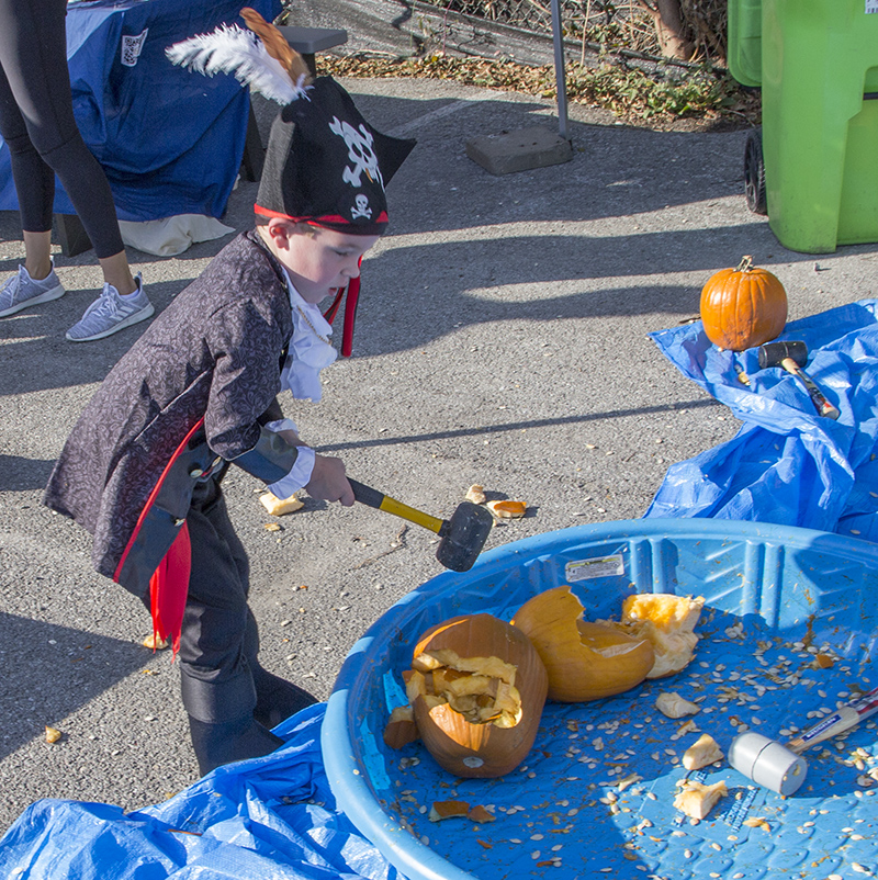 This pirate enjoys the mallet smash activity