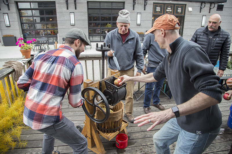 ...then into the cider press