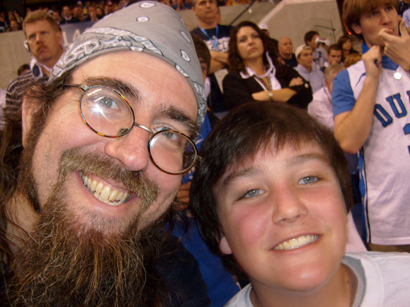 CW and his nephew Sam Mourfield at the Butler game.