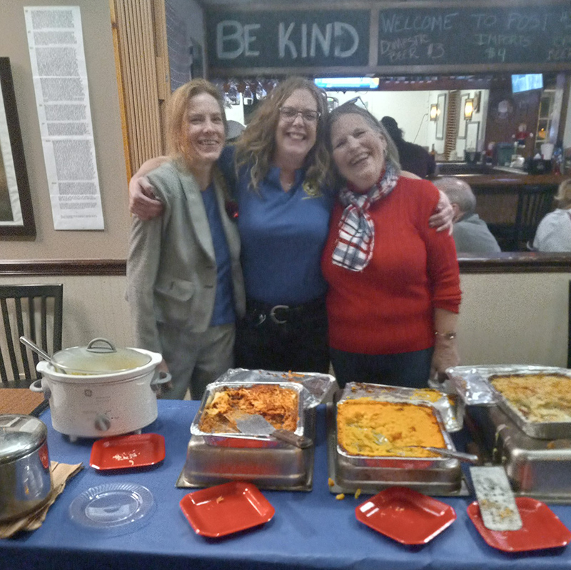 Pictured left to right are Laura Olin, 1st Vice President and Historian. Melissa Clausen, President and National Headquarters Auxiliary Membership Coordinator and Peggy Russell 2nd Vice President and Membership Chair.