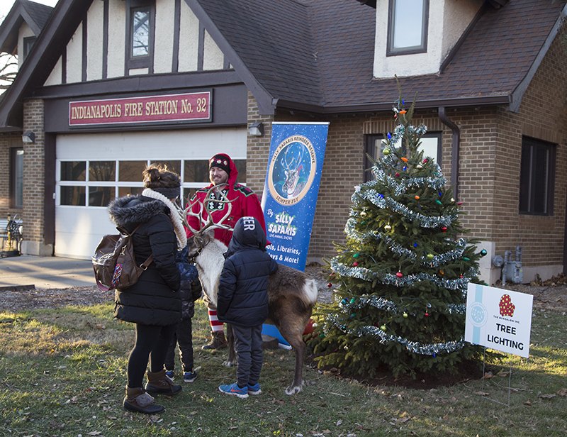 The newly planted tree for the lighting at the fire station