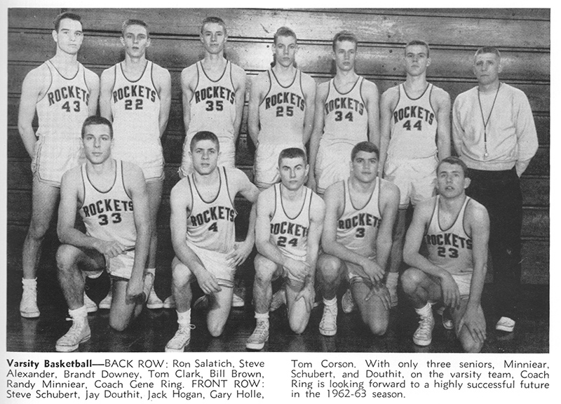 Jack Hogan is middle of front row in this 1962 Varsity Team photo