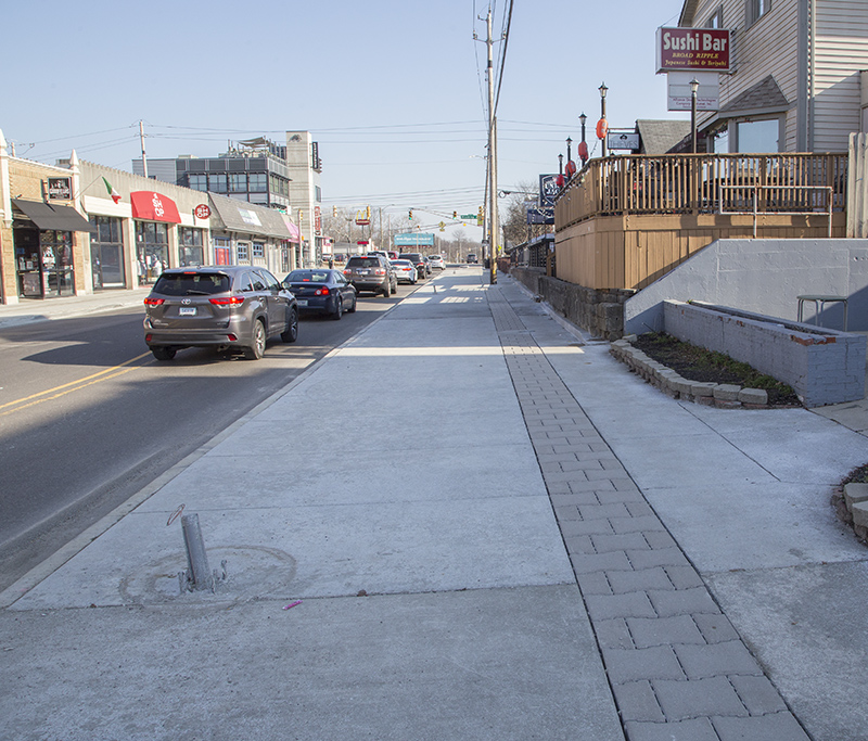 The new sidewalks are much wider
